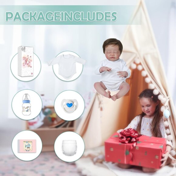 🆕20inch Soft Cloth Body Newborn Baby Poseable Limbs Crying Girl with Clothes - Picture 5 of 5